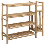 Shoe Rack with Shelf Natural 88 x 27 x 80 cm Bamboo - Rear View