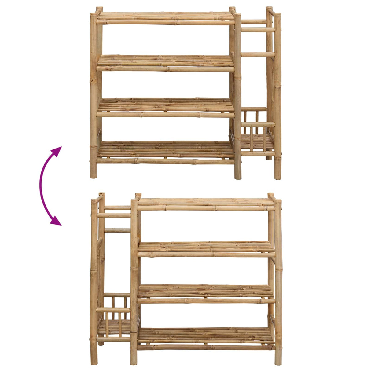Shoe Rack with Shelf Natural 88 x 27 x 80 cm Bamboo