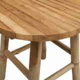Garden Stool Natural Ø 38 x 42 cm Bamboo - Low Angle