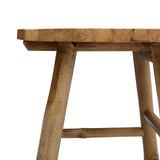Garden Stool Natural Ø 38 x 42 cm Bamboo