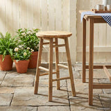 Garden Stool Natural Ø 38 x 68 cm Bamboo - Side View