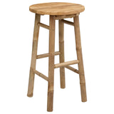 Garden Stool Natural Ø 38 x 68 cm Bamboo - Rear View