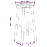Garden Stool Natural Ø 38 x 68 cm Bamboo - Extra Image