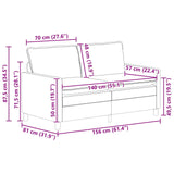 Sofa Set 2 pcs Dark Grey Fabric