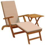 Reclining and Folding Sunlounger 2 pcs Taupe Solid Acacia Wood