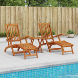 Reclining and Folding Sunlounger Folding 2 pcs Natural