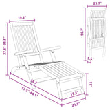 Reclining and Folding Sunlounger 2 pcs Solid Acacia Wood - Low Angle