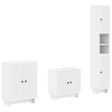 3 Piece Bathroom Cabinet Set EDE White Engineered Wood