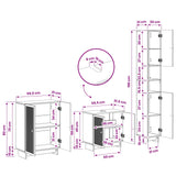 3 Piece Bathroom Cabinet Set EDE White Engineered Wood - Low Angle