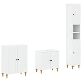 3 Piece Bathroom Cabinet Set ALKMAAR White Engineered Wood