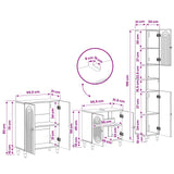 3 Piece Bathroom Cabinet Set ALKMAAR White Engineered Wood
