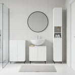 3 Piece Bathroom Cabinet Set ZWOLLE White Engineered Wood