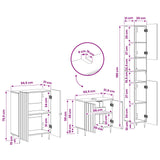 3 Piece Bathroom Cabinet Set ZWOLLE White Engineered Wood - Low Angle