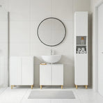 3 Piece Bathroom Cabinet Set ARNHEM White Engineered Wood