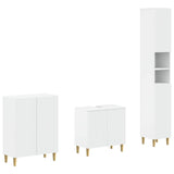 3 Piece Bathroom Cabinet Set ARNHEM White Engineered Wood