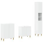3 Piece Bathroom Cabinet Set ARNHEM White Engineered Wood