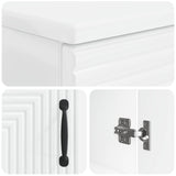 3 Piece Bathroom Cabinet Set HAARLEM White Engineered Wood - Rear View