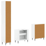 3 Piece Bathroom Cabinet Set HAARLEM White Engineered Wood - 45-Degree Angle