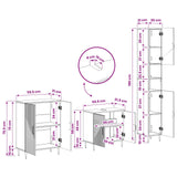 3 Piece Bathroom Cabinet Set HAARLEM White Engineered Wood