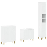 3 Piece Bathroom Cabinet Set DELFT White Engineered Wood