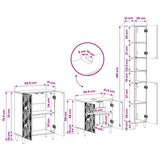 3 Piece Bathroom Cabinet Set DELFT White Engineered Wood - Low Angle