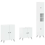 3 Piece Bathroom Cabinet Set BREDA White Engineered Wood