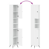 3 Piece Bathroom Cabinet Set BREDA White Engineered Wood - Close-Up Angle