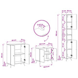 3 Piece Bathroom Cabinet Set BREDA White Engineered Wood