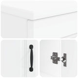3 Piece Bathroom Cabinet Set UTRECHT White Engineered Wood - Rear View