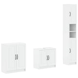 3 Piece Bathroom Cabinet Set UTRECHT White Engineered Wood