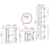 3 Piece Bathroom Cabinet Set UTRECHT White Engineered Wood - Low Angle