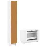 2 Piece Bathroom Cabinet Set EDE White Engineered Wood - Top-Down View