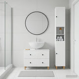 2 Piece Bathroom Cabinet Set ALKMAAR White Engineered Wood