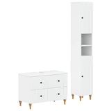 2 Piece Bathroom Cabinet Set ALKMAAR White Engineered Wood