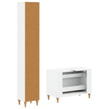 2 Piece Bathroom Cabinet Set ALKMAAR White Engineered Wood - Top-Down View