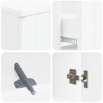 2 Piece Bathroom Cabinet Set ZWOLLE White Engineered Wood