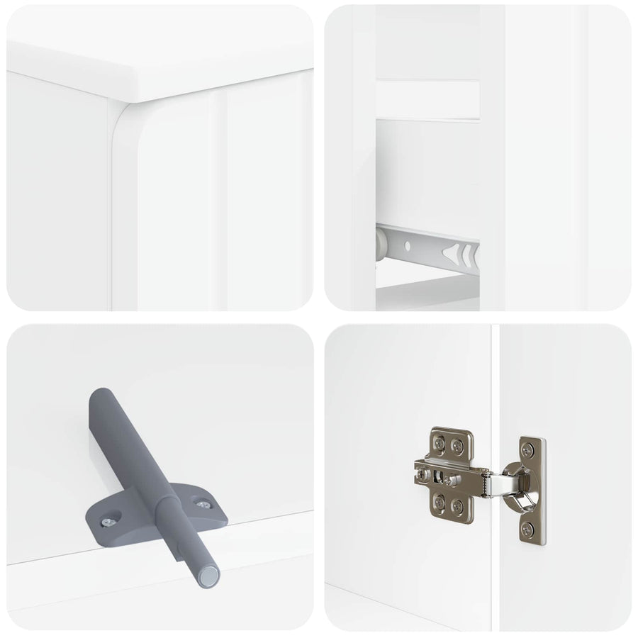 2 Piece Bathroom Cabinet Set ZWOLLE White Engineered Wood