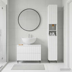 2 Piece Bathroom Cabinet Set ZWOLLE White Engineered Wood