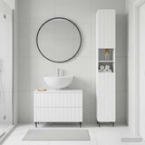 2 Piece Bathroom Cabinet Set ZWOLLE White Engineered Wood