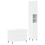 2 Piece Bathroom Cabinet Set ZWOLLE White Engineered Wood
