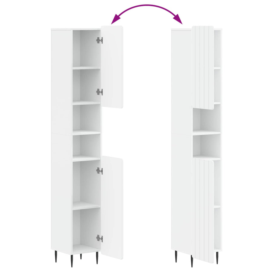 2 Piece Bathroom Cabinet Set ZWOLLE White Engineered Wood