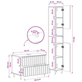 2 Piece Bathroom Cabinet Set ZWOLLE White Engineered Wood - Low Angle