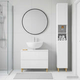 2 Piece Bathroom Cabinet Set ARNHEM White Engineered Wood