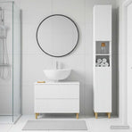 2 Piece Bathroom Cabinet Set ARNHEM White Engineered Wood