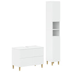 2 Piece Bathroom Cabinet Set ARNHEM White Engineered Wood