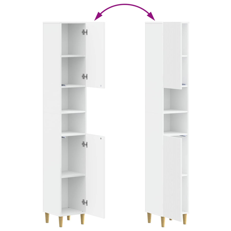 2 Piece Bathroom Cabinet Set ARNHEM White Engineered Wood