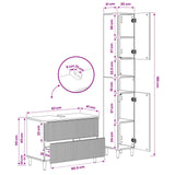2 Piece Bathroom Cabinet Set ARNHEM White Engineered Wood - Low Angle