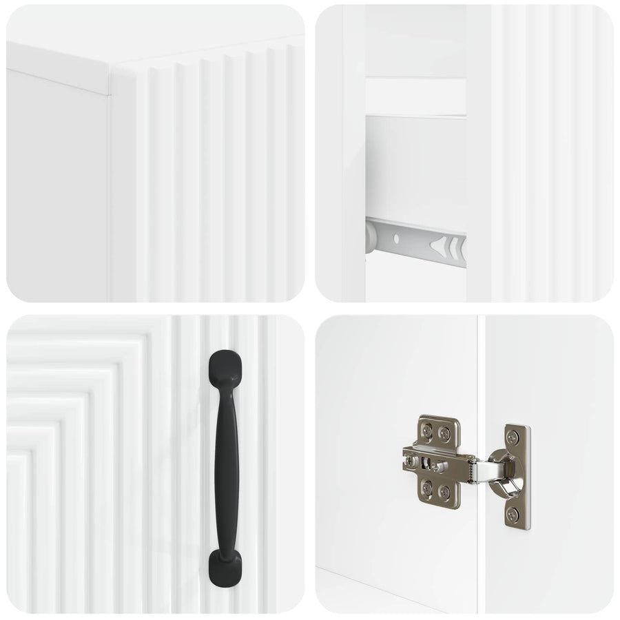 2 Piece Bathroom Cabinet Set HAARLEM White Engineered Wood