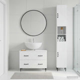 2 Piece Bathroom Cabinet Set HAARLEM White Engineered Wood