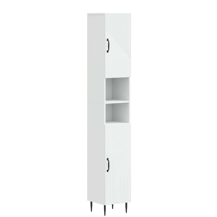 2 Piece Bathroom Cabinet Set HAARLEM White Engineered Wood